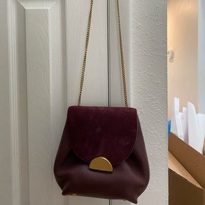 Polene - number one mini burgundy bag